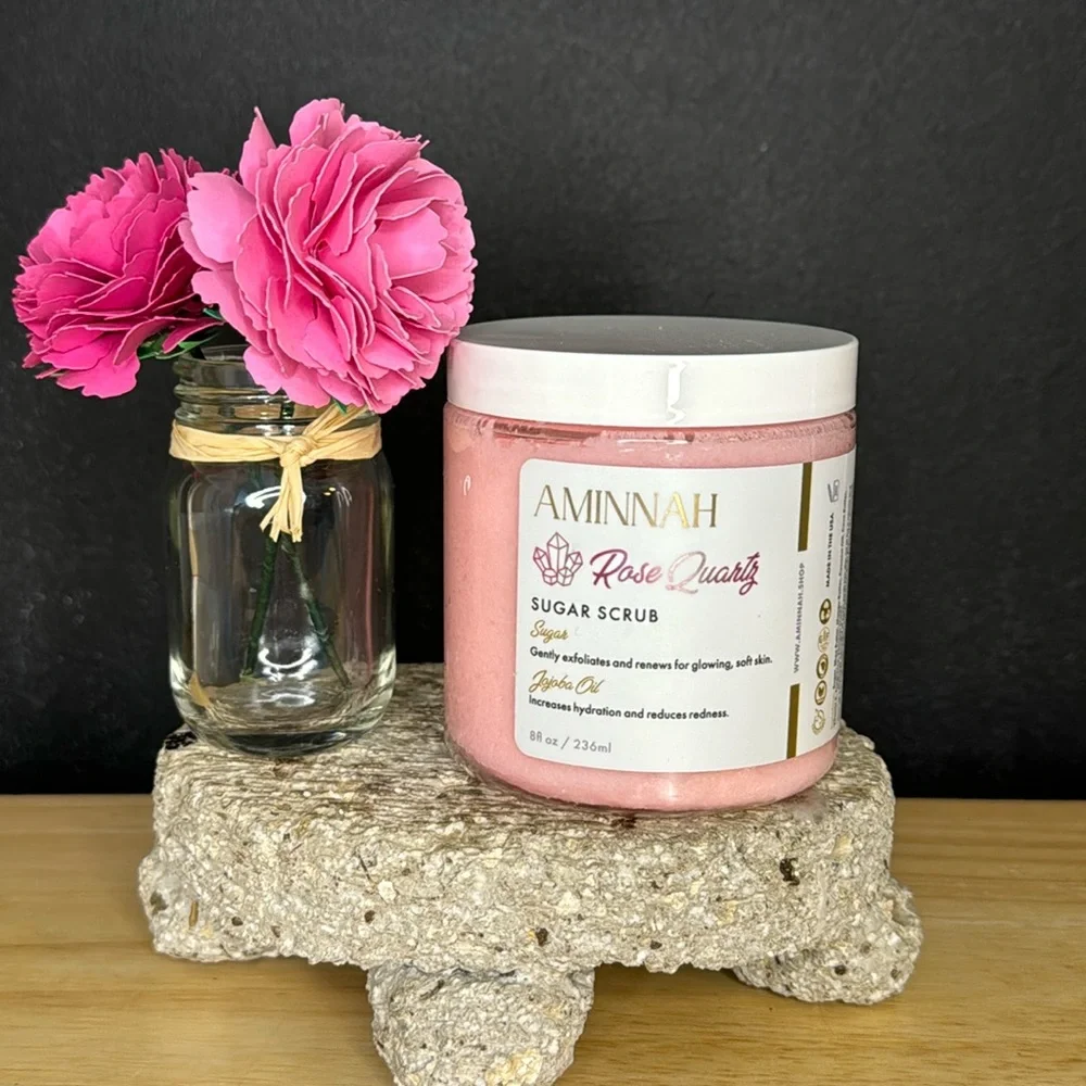 Aminnah Rose Quartz Sugar Scrub‎ - Picture 3 of 9